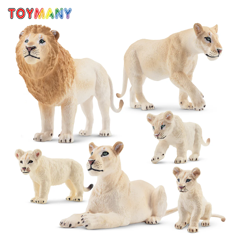 Kids Toys Under $5 - 6 pezzi simulazione leone bianco famiglia